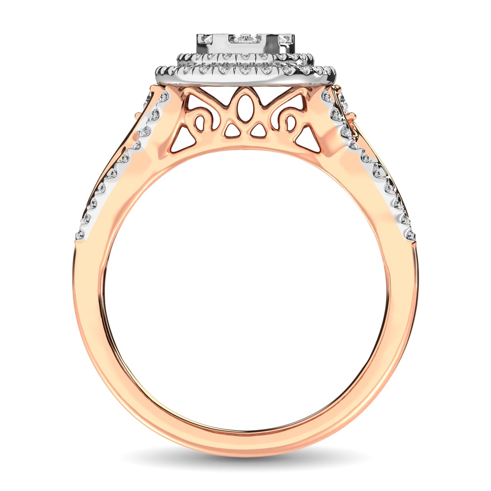 14K Two Tone Gold 3/4 Ct.Tw. Diamond Engagement Ring