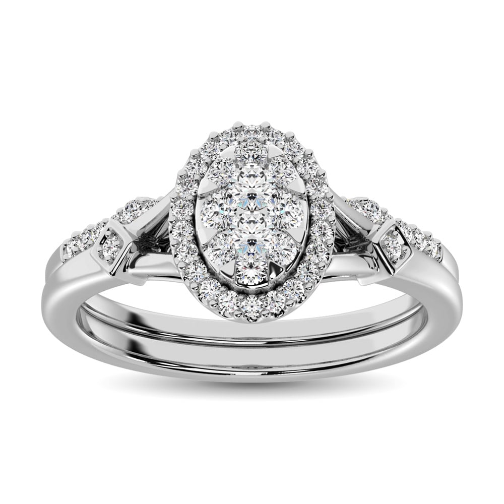 14K White Gold 1/2 Ct.tw Diamond Bridal Ring