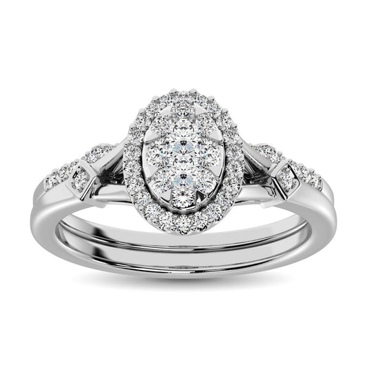 14K White Gold 1/2 Ct.tw Diamond Bridal Ring