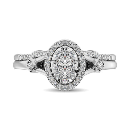 14K White Gold 1/2 Ct.tw Diamond Bridal Ring