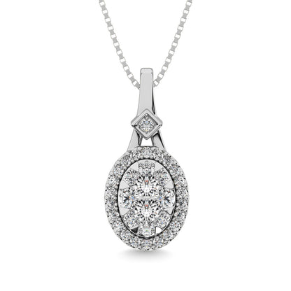 Diamond 3/8 Ct.Tw. Cluster Pendant in 10K White Gold