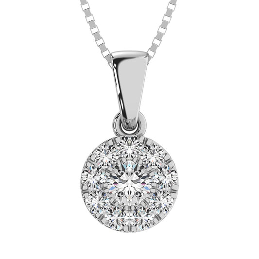 Diamond 1/4 Ct.Tw. Round Frame Pendant