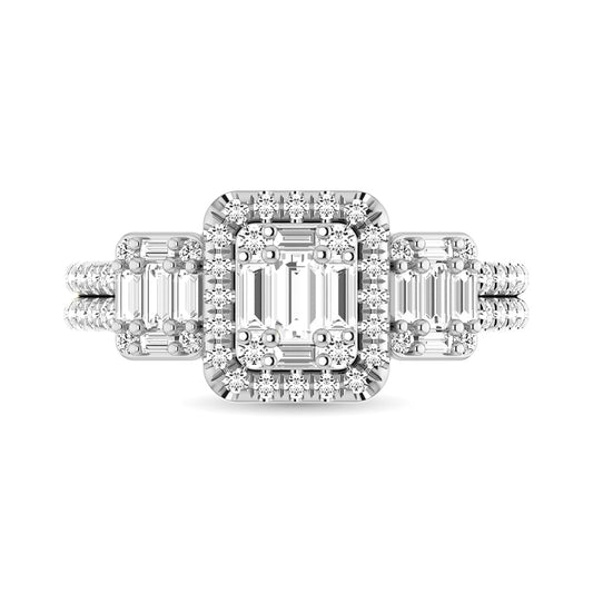 Diamond 1 Ct.Tw. Engagement Ring in 14K White Gold