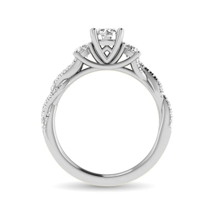 14K White Gold 1 Ct.Tw. Round Cut Diamond Engagement Ring