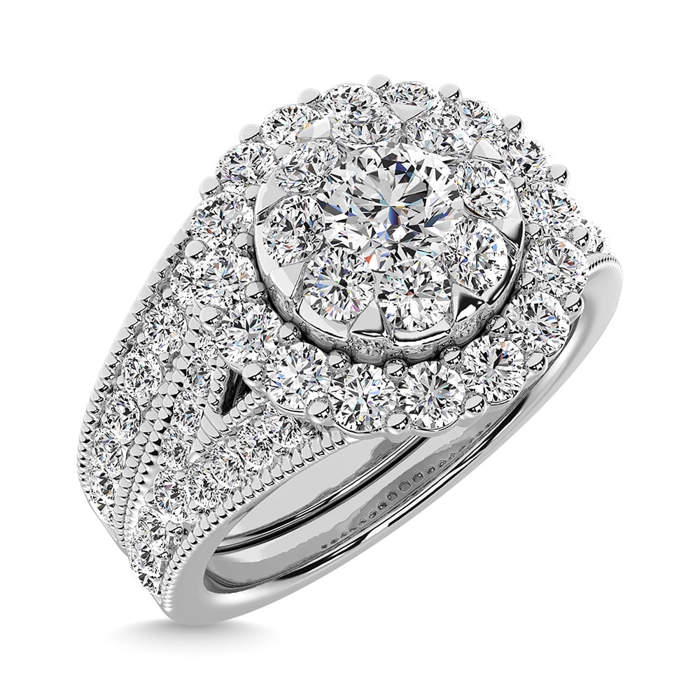 Diamond 1 1/2 Ct.Tw. Bridal Ring in 14K White Gold