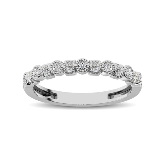 14K White Gold 1/6 Ct.tw Diamond Band