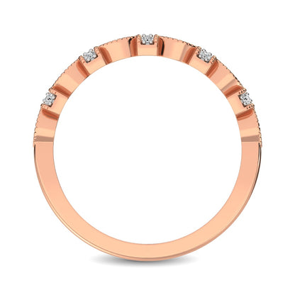 14K Rose Gold Marquise Frame 1/6 Ct.tw Diamond Band