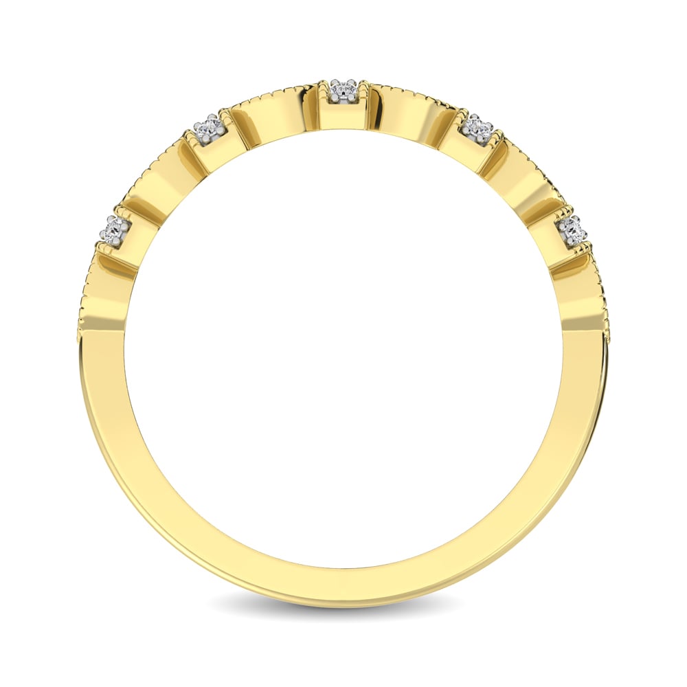 14K Yellow Gold Marquise Frame 1/6 Ct.tw Diamond Band