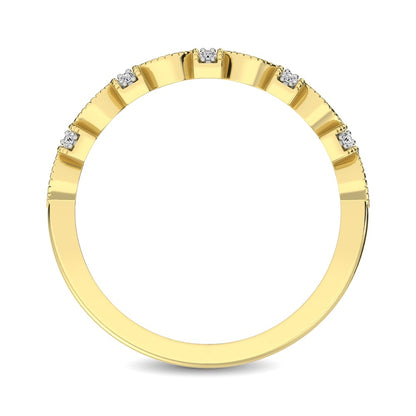 14K Yellow Gold Marquise Frame 1/6 Ct.tw Diamond Band