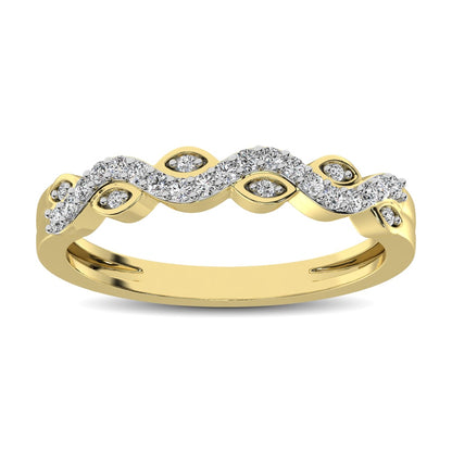 Diamond 1/6 Ct.tw Twist Band in 14K Yellow Gold