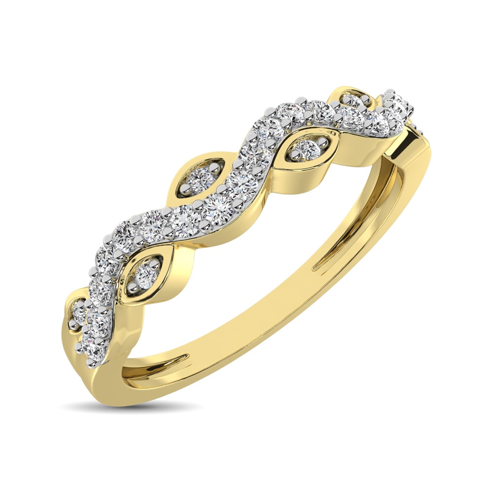 Diamond 1/6 Ct.tw Twist Band in 14K Yellow Gold