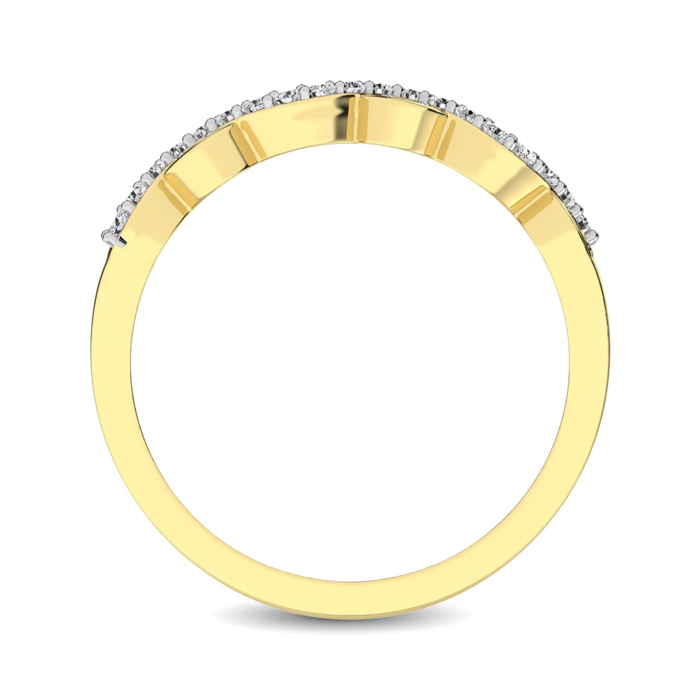 Diamond 1/6 Ct.tw Twist Band in 14K Yellow Gold