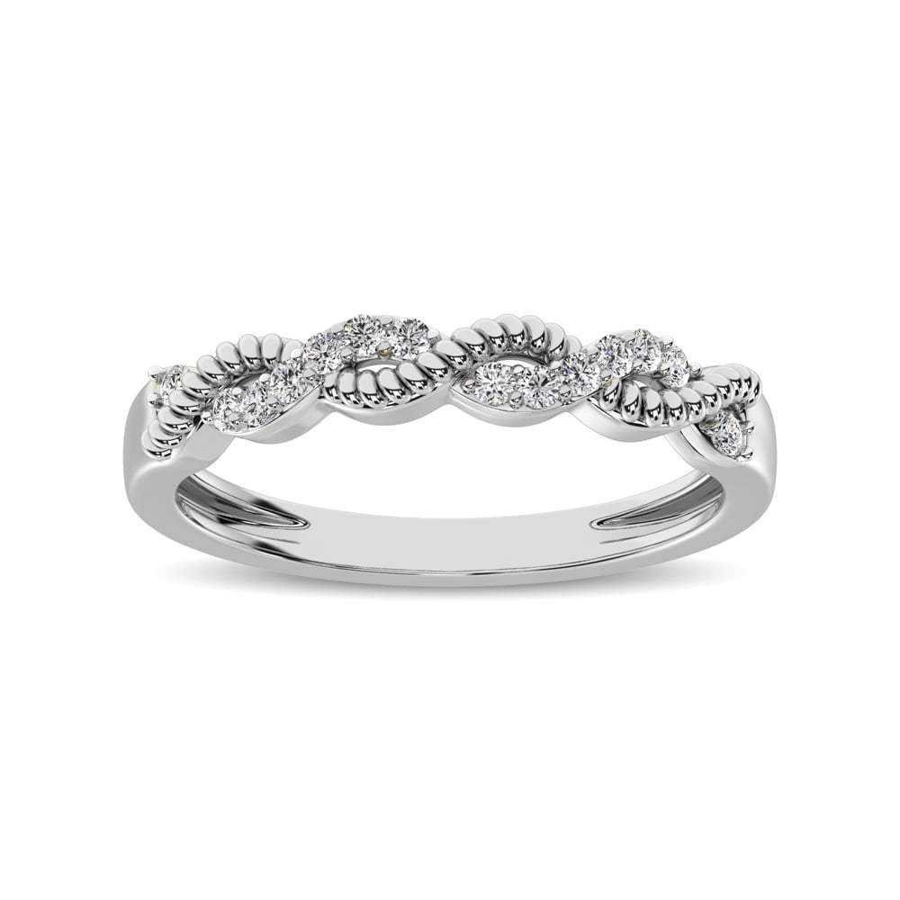 Diamond 1/10 Ct.tw Twist Band in 14K White Gold