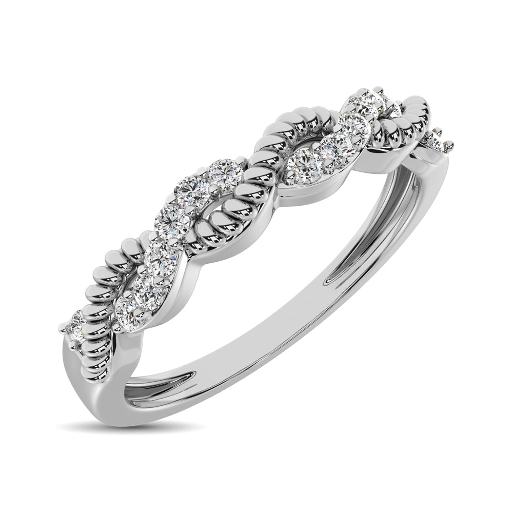 Diamond 1/10 Ct.tw Twist Band in 14K White Gold