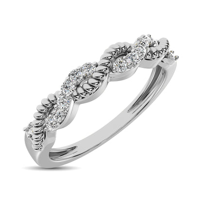 Diamond 1/10 Ct.tw Twist Band in 14K White Gold