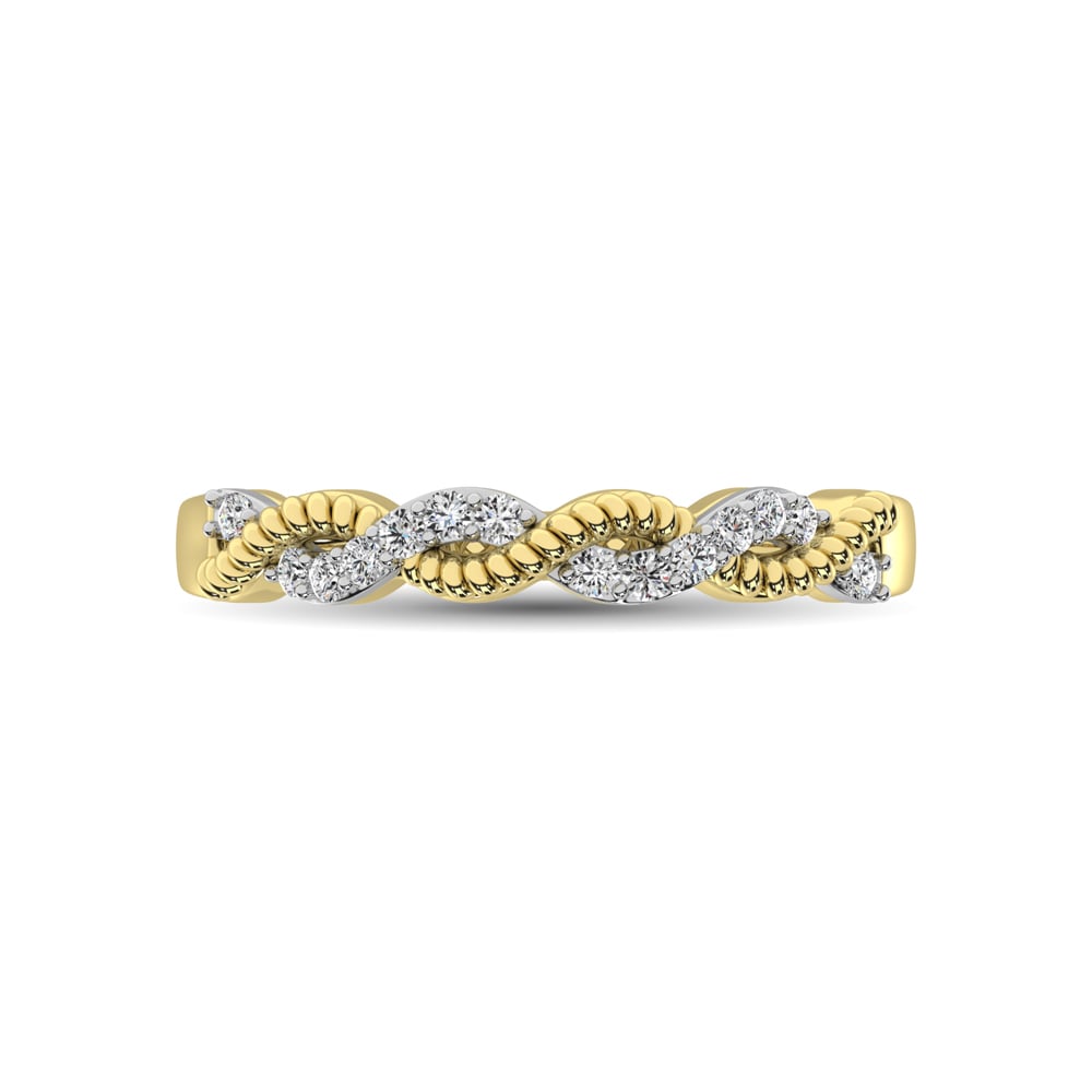 Diamond 1/10 Ct.tw Twist Band in 14K Yellow Gold