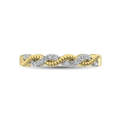 Diamond 1/10 Ct.tw Twist Band in 14K Yellow Gold