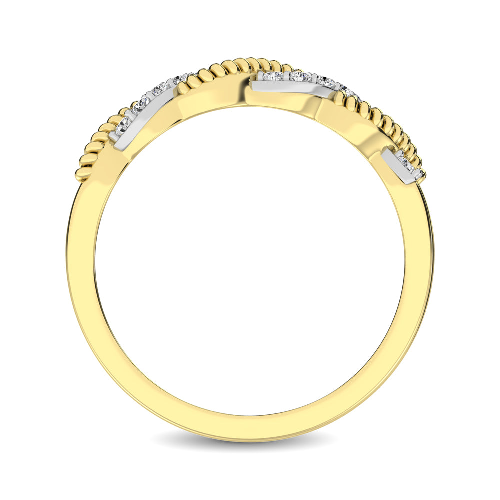 Diamond 1/10 Ct.tw Twist Band in 14K Yellow Gold