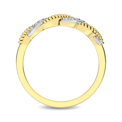Diamond 1/10 Ct.tw Twist Band in 14K Yellow Gold