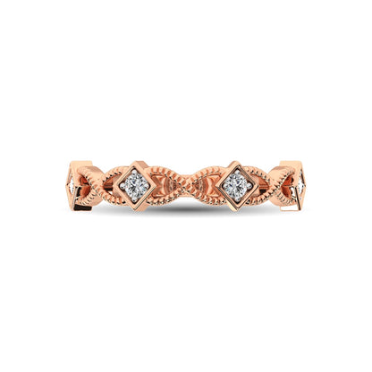 14K Rose Gold 1/8 Ct.tw Diamond Band