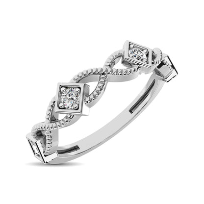 14K White Gold 1/8 Ct.tw Diamond Band