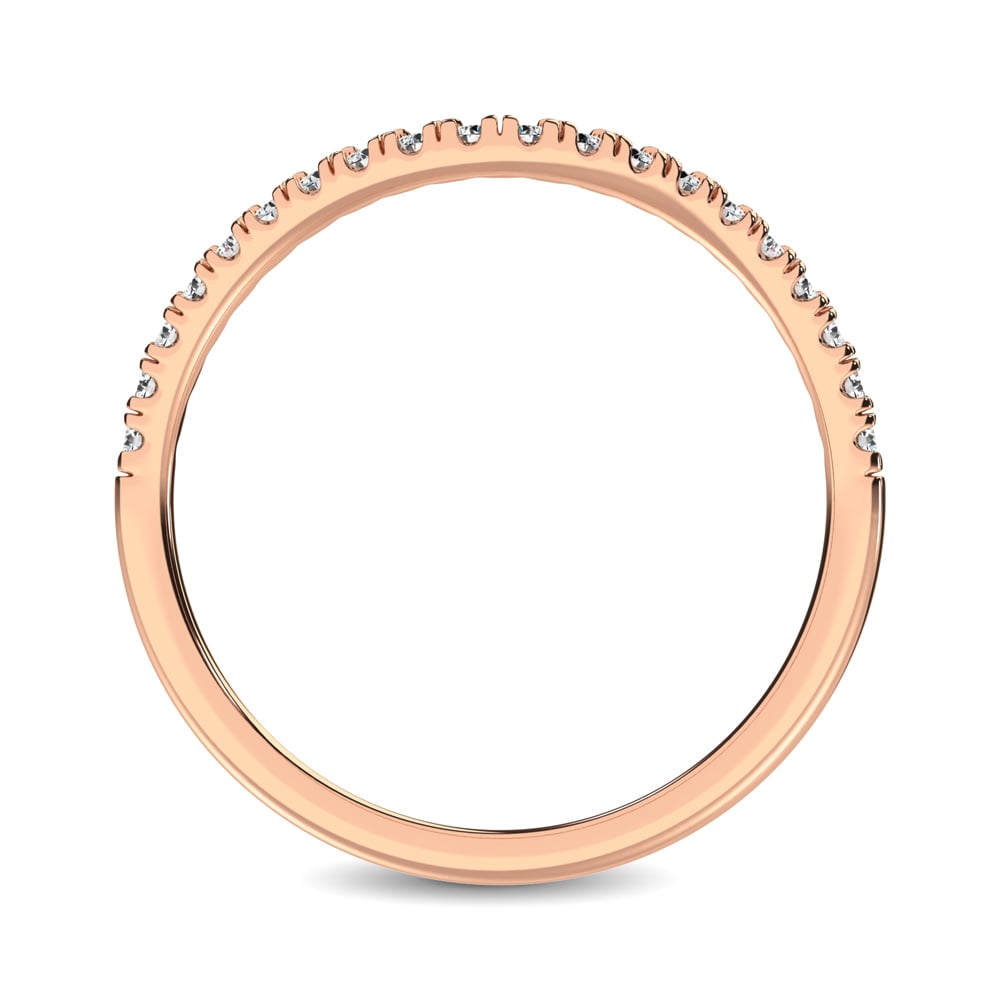 14K Rose Gold 1/6 Ct.tw Contour Band Ring