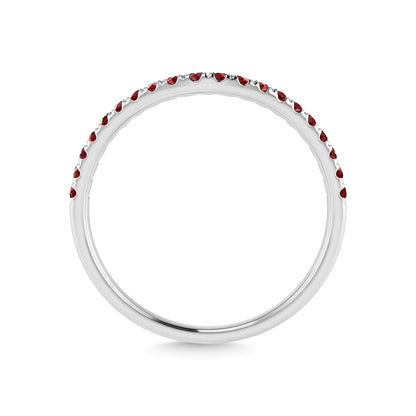 14K White Gold Ruby 1/5 Ct.Tw. Curve Band