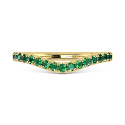 14K Yellow Gold Emerald 1/3 Ct.Tw. Curve Band