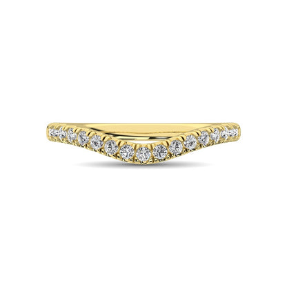 14K Yellow Gold 1/3 Ct.Tw. Diamond Curve Band