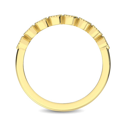 Diamond 1/4 Ct.tw Stackable Bezel Band with Beaded Setting in 14K Yellow Gold