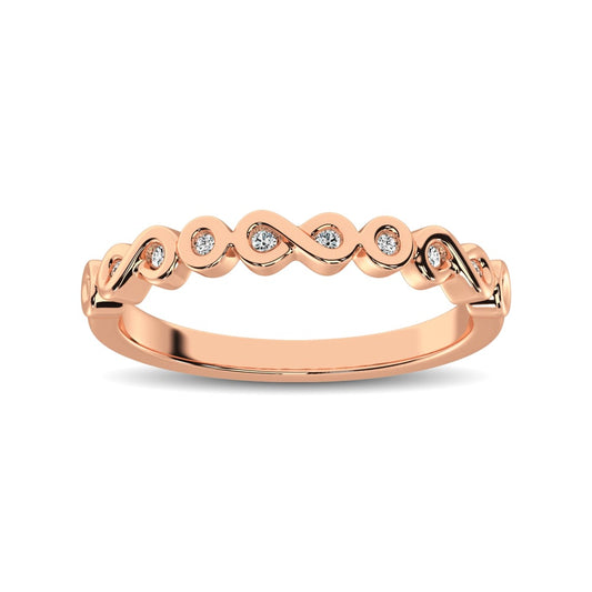 14K Rose Gold 1/10 Ct.tw Diamond Band