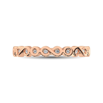 14K Rose Gold 1/10 Ct.tw Diamond Band