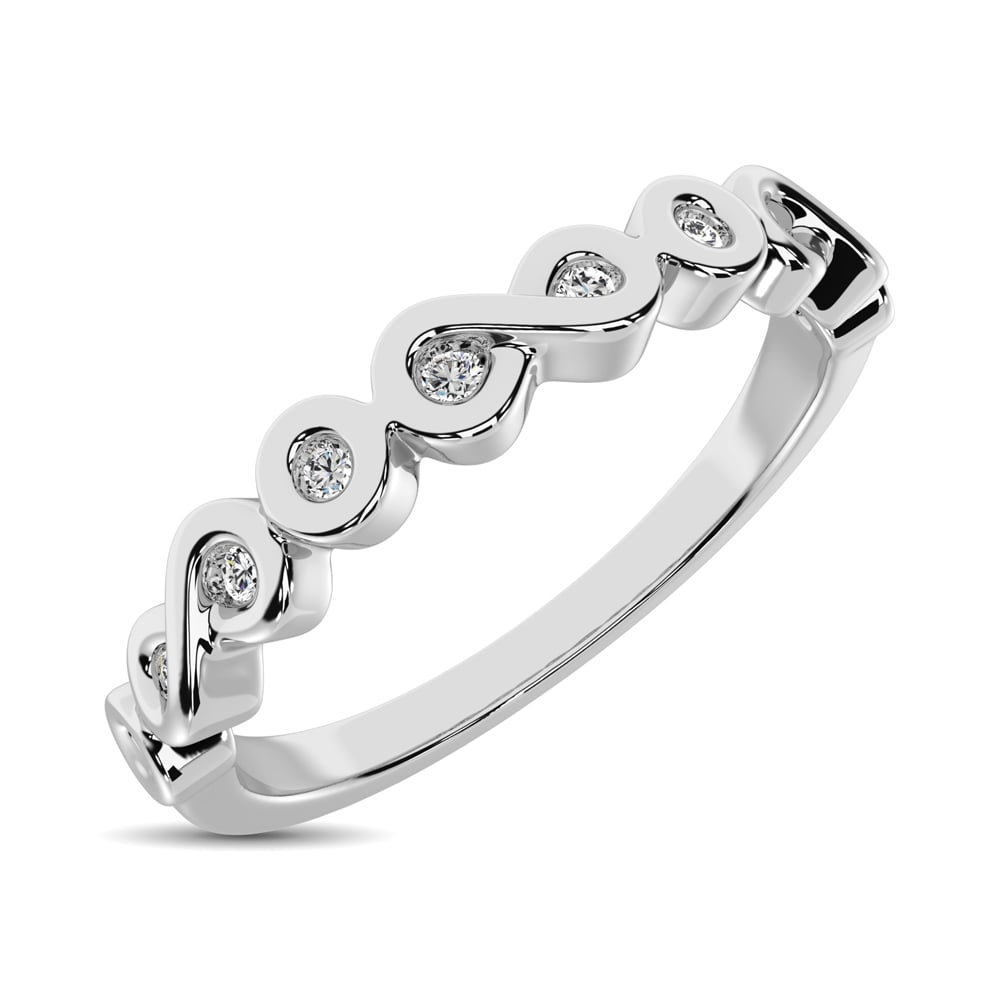 14K White Gold 1/10 Ct.tw Diamond Band