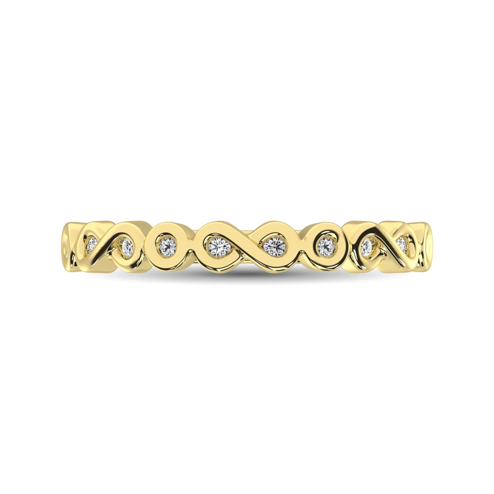14K Yellow Gold 1/10 Ct.tw Diamond Band