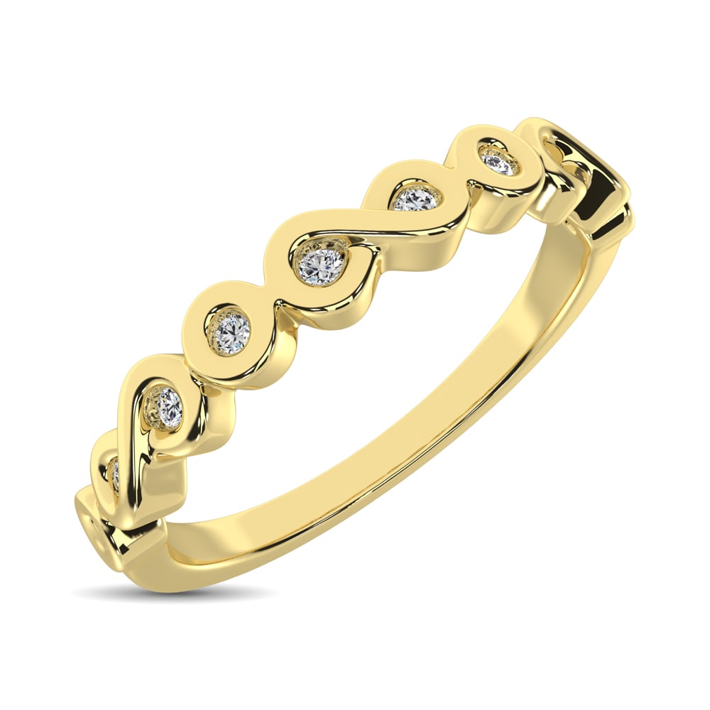 14K Yellow Gold 1/10 Ct.tw Diamond Band