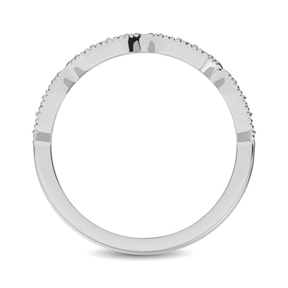 Beaded Style Band set with 1/6 Ct.tw Diamond in 14K White Gold