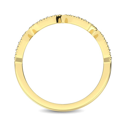 Beaded Style Band set with 1/6 Ct.tw Diamond in 14K Yellow Gold