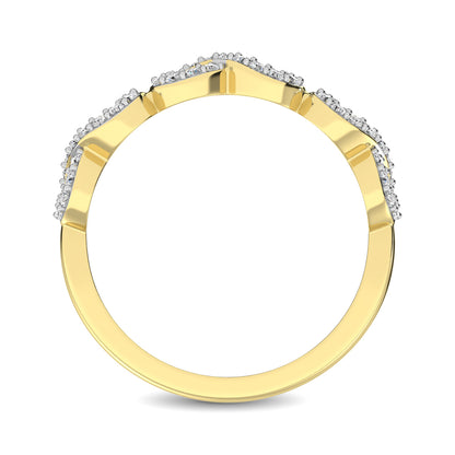 14K Yellow Gold 1/4 Ct.Tw. Diamond Open Frame Stackable Band
