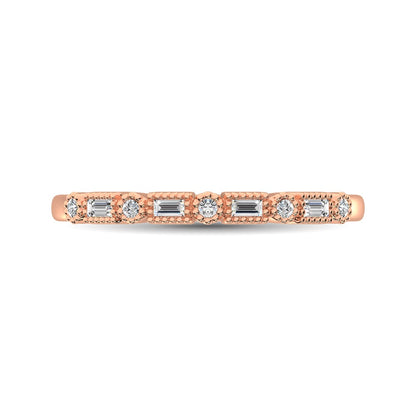 Diamond Wedding Band 1/10 Ct.tw in 10K Rose Gold