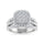 Diamond 2 1/2 Ct.Tw. Three Row Engagement Ring in 14K White Gold