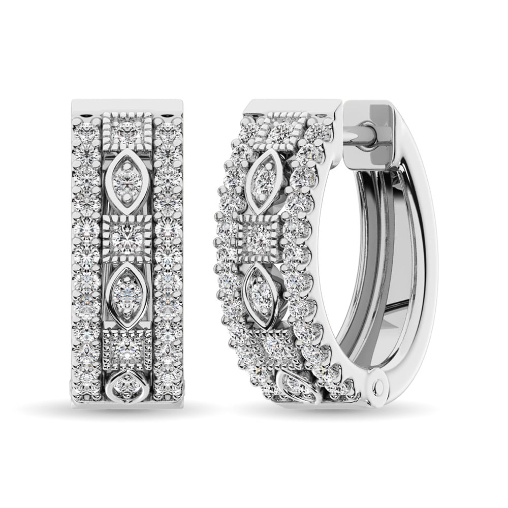 Diamond 3/8 Ct.Tw. Hoop Earrings in 14K White Gold