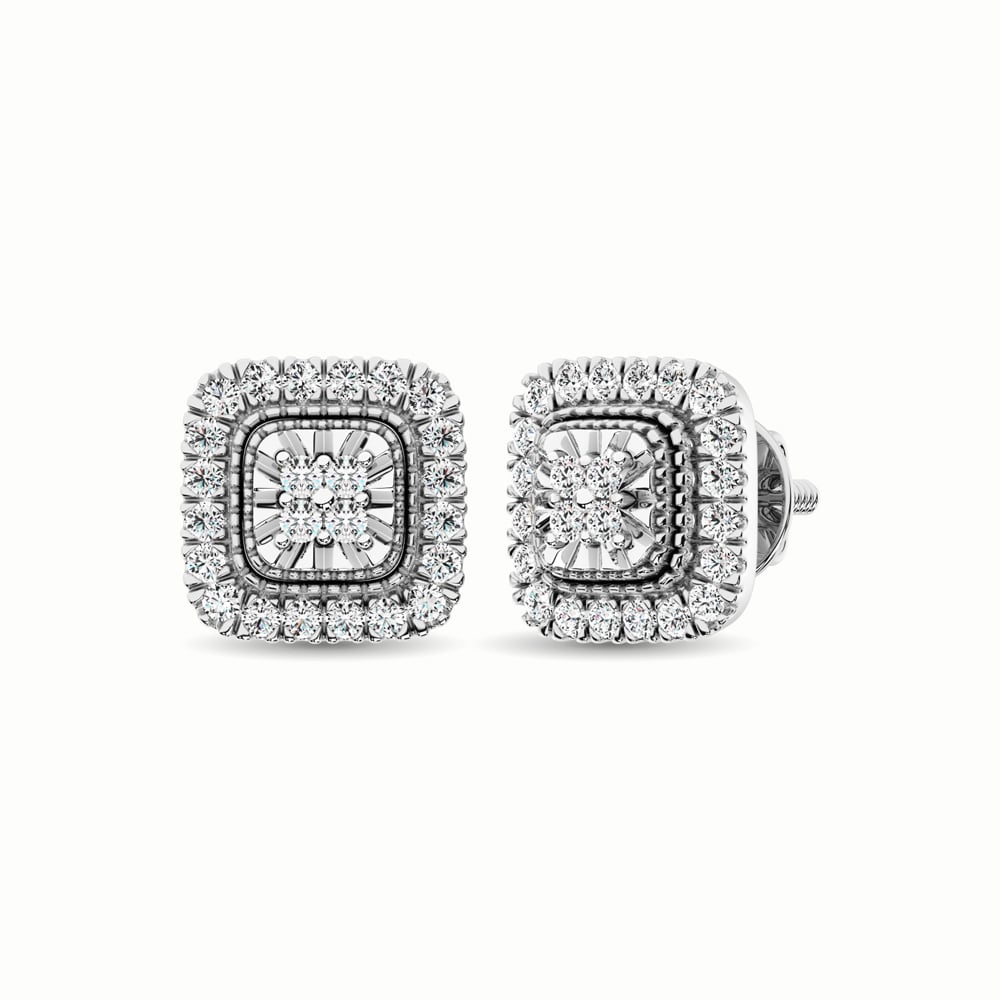 10K White Gold 1/3 Ct.Tw. Diamond Stud Earrings