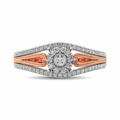 10K Rose Gold 1/3 Ct.Tw. Diamond Engagement Ring