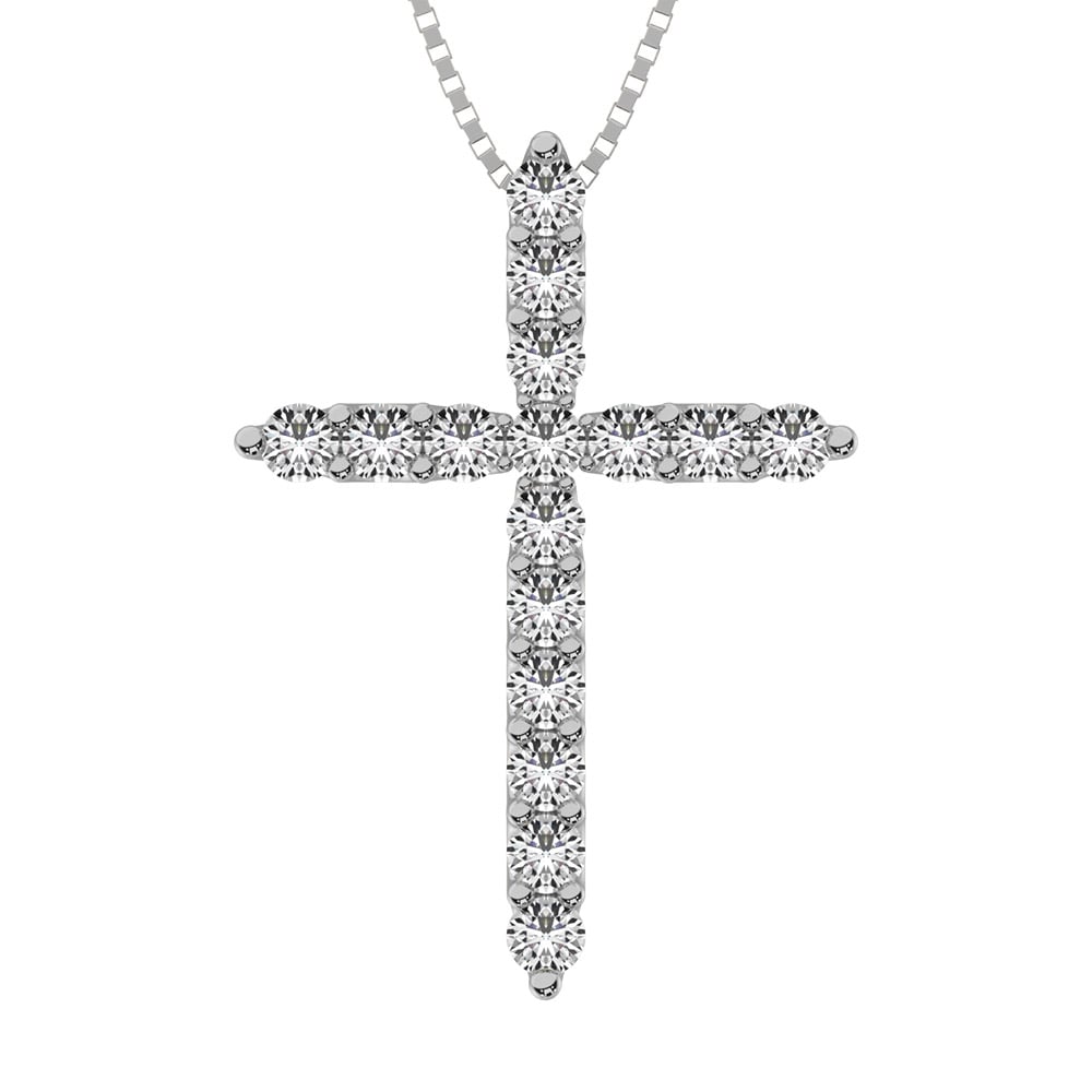 4 Prong Diamond 1/2 Ct.Tw. Cross Pendant