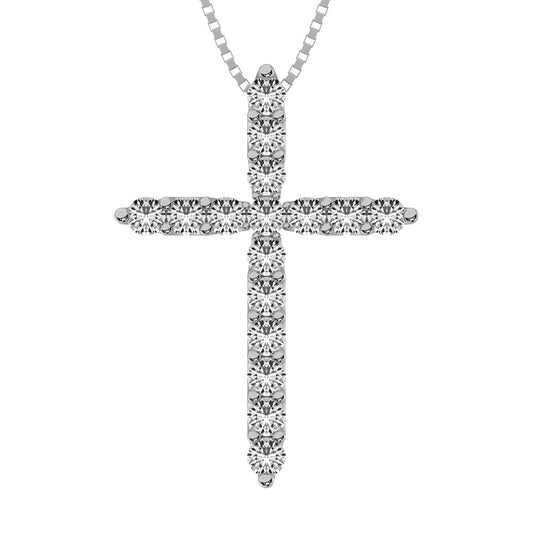 4 Prong Diamond 1/2 Ct.Tw. Cross Pendant