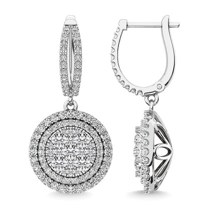 Diamond 2 1/10 Ct.Tw. Round Shape Dangler Earring in 14K White Gold