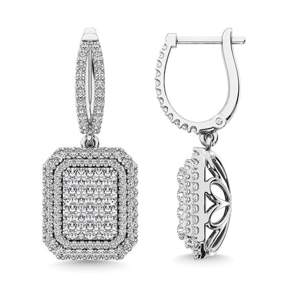 Diamond 2 1/5 Ct.Tw. Dangler Earring in 14K White Gold