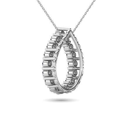 14K White Gold 3/8 Ct.Tw. Diamond Tear Drop Pendant