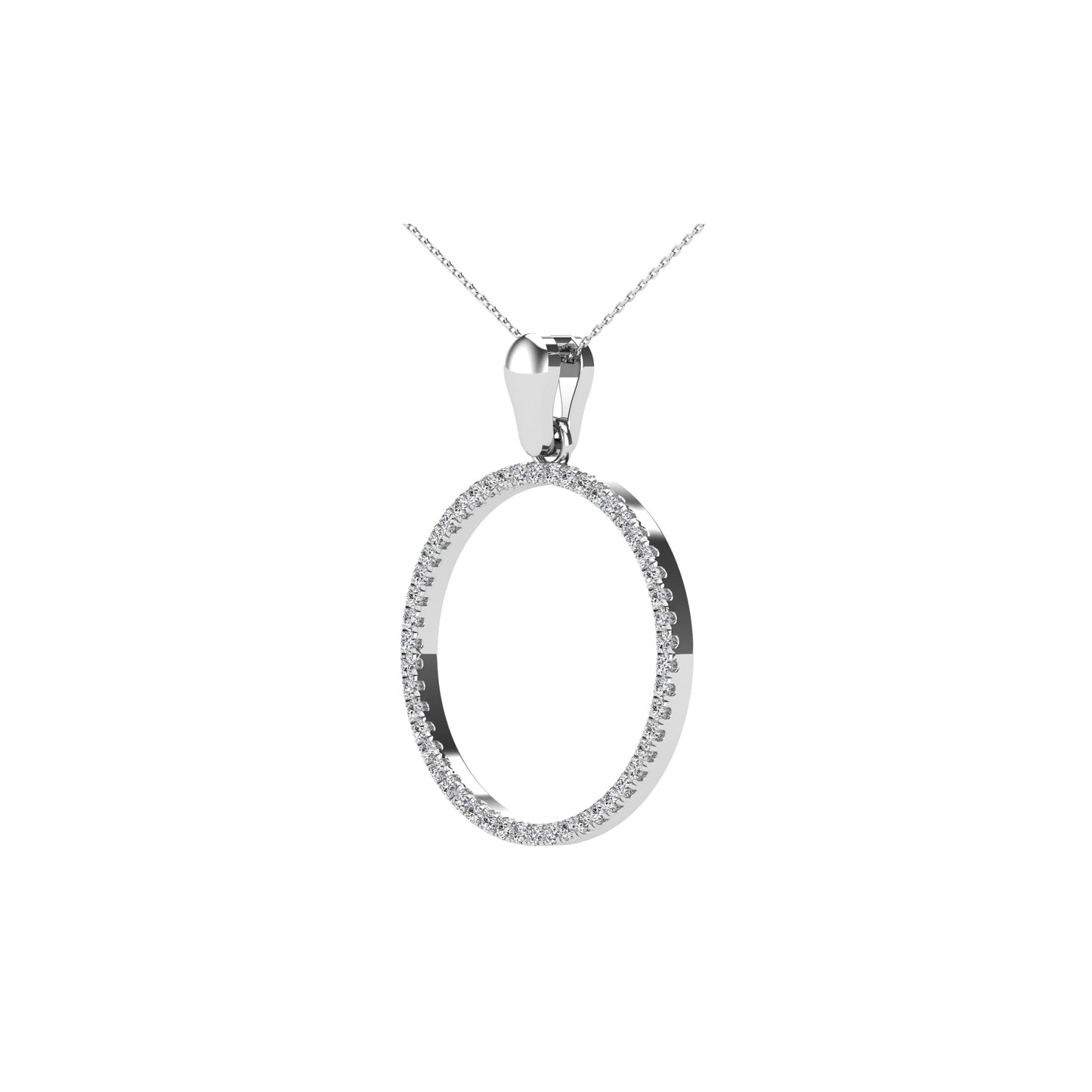 10K White Gold 1/6 Ct.Tw. Diamond Circle Pendant