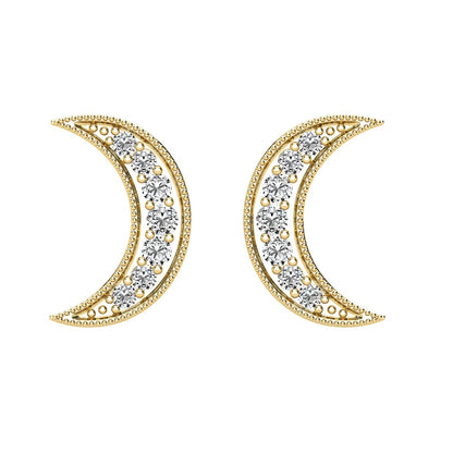 Diamond 1/6 Ct.Tw. Crescent Moon Earrings in 10K Yellow Gold